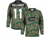 Men Reebok Montreal Canadiens #11 Brendan Gallagher Premier Camo Veterans Day Practice NHL Jersey