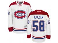 Men Reebok Montreal Canadiens #58 Noah Juulsen Premier White Away NHL Jersey