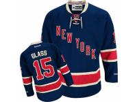Men Reebok New York Rangers #15 Tanner Glass Premier Navy Blue Third NHL Jersey