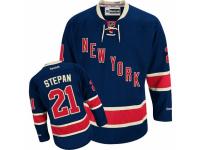 Men Reebok New York Rangers #21 Derek Stepan Premier Navy Blue Third NHL Jersey