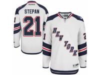 Men Reebok New York Rangers #21 Derek Stepan Premier White 2014 Stadium Series NHL Jersey