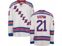 Men Reebok New York Rangers #21 Derek Stepan Premier White Away NHL Jersey