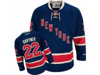 Men Reebok New York Rangers #22 Mike Gartner Premier Navy Blue Third NHL Jersey