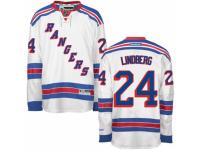 Men Reebok New York Rangers #24 Oscar Lindberg Premier White Away NHL Jersey