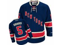 Men Reebok New York Rangers #5 Dan Girardi Premier Navy Blue Third NHL Jersey