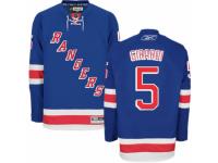 Men Reebok New York Rangers #5 Dan Girardi Premier Royal Blue Home NHL Jersey