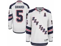 Men Reebok New York Rangers #5 Dan Girardi Premier White 2014 Stadium Series NHL Jersey