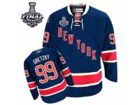 Men Reebok New York Rangers #99 Wayne Gretzky Premier Navy Blue Third 2014 Stanley Cup Patch NHL Jersey