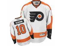 Men Reebok Philadelphia Flyers #10 Brayden Schenn Premier White Away NHL Jersey