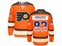 Men Reebok Philadelphia Flyers #93 Jakub Voracek Orange USA Flag Fashion NHL Jersey