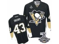 Men Reebok Pittsburgh Penguins #43 Conor Sheary Premier Black Home 2016 Stanley Cup Champions NHL Jersey