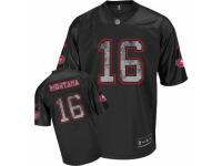 Men Reebok San Francisco 49ers #16 Joe Montana Replica Sideline Black United Throwback NFL Jersey