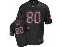 Men Reebok San Francisco 49ers #80 Jerry Rice Replica Sideline Black United Throwback NFL Jersey