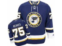 Men Reebok St. Louis Blues #75 Ryan Reaves Premier Navy Blue Third NHL Jersey
