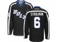 Men Reebok Tampa Bay Lightning #6 Anton Stralman Premier Black New Third NHL Jersey