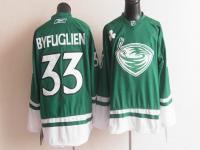 Men Reebok Thrashers St. Patty's Day #33 Dustin Byfuglien Green Stitched NHL Jersey