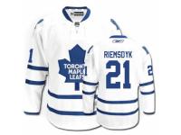 Men Reebok Toronto Maple Leafs #21 James Van Riemsdyk Premier White Away NHL Jersey