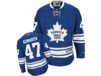 Men Reebok Toronto Maple Leafs #47 Leo Komarov Premier Royal Blue New Third NHL Jersey