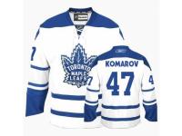Men Reebok Toronto Maple Leafs #47 Leo Komarov Premier White Third NHL Jersey