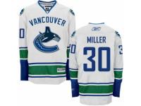Men Reebok Vancouver Canucks #30 Ryan Miller Premier White Away NHL Jersey