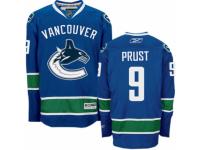 Men Reebok Vancouver Canucks #9 Brandon Prust Premier Navy Blue Home NHL Jersey