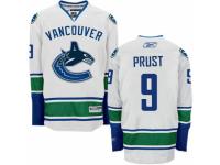 Men Reebok Vancouver Canucks #9 Brandon Prust Premier White Away NHL Jersey
