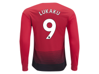 Men Romelu Lukaku Manchester United 18/19 Long Sleeve Home Jersey by adidas