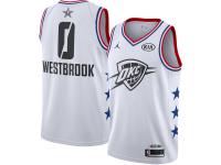 Men Russell Westbrook Oklahoma City Thunder Jordan Brand 2019 NBA All-Star Game Finished Swingman Jersey C White