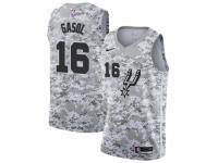 Men San Antonio Spurs #16 Pau Gasol White  Jersey - Earned Edition