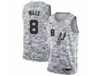 Men San Antonio Spurs #8 Patty Mills White  Jersey - Earned Edition