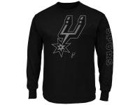 Men San Antonio Spurs Majestic Up and Over Long Sleeve T-Shirt - Black