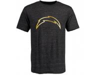 Men San Diego Chargers Pro Line Black Gold Collection Tri-Blend T-Shirt