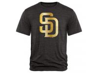 Men San Diego Padres Fanatics Apparel Gold Collection Tri-Blend T-Shirt Black