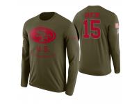 Men San Francisco 49ers #15 Pierre Garcon 2018 Salute to Service Long Sleeve Olive T-Shirt