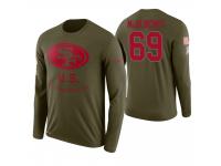 Men San Francisco 49ers #69 Mike McGlinchey 2018 Salute to Service Long Sleeve Olive T-Shirt