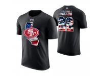 Men San Francisco 49ers Matt Breida #22 Stars and Stripes 2018 Independence Day American Flag T-Shirt