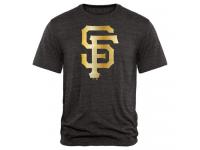 Men San Francisco Giants Fanatics Apparel Gold Collection Tri-Blend T-Shirt Black