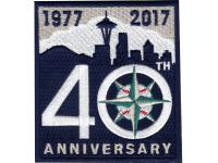 Men Seattle Mariners Blue White 40th Anniversary Team Logo Patch