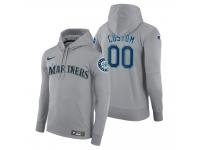 Men Seattle Mariners Custom Nike Gray Road Hoodie