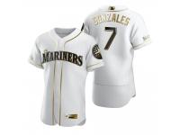 Men Seattle Mariners Marco Gonzales Nike White Golden Edition Jersey