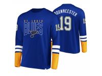 Men St. Louis Blues #19 Jay Bouwmeester Tri-Blend Royal-Gold Jersey
