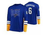 Men St. Louis Blues #6 Joel Edmundson Tri-Blend Royal-Gold Jersey