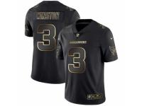 Men Tampa Bay Buccaneers #3 Jameis Winston Black Golden Edition 2019 Vapor Untouchable Limited Jersey