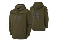 Men Tampa Bay Buccaneers #93 Gerald McCoy Olive 2018 Salute to Service Pullover Hoodie