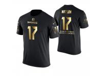 Men Tampa Bay Buccaneers Justin Watson #17 Metall Dark Golden Special Limited Edition With Message T-Shirt