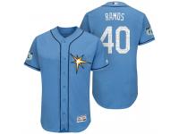 Men Tampa Bay Rays Wilson Ramos #40 Light Blue 2017 Spring Training Grapefruit League Patch Authentic Collection Flex Base Jersey
