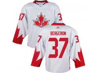 Men Team Canada #37 Patrice Bergeron 2016 World Cup of Hockey White Jerseys