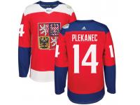 Men Team Czech Republic #14 Tomas Plekanec 2016 World Cup of Hockey Red Adidas Jerseys
