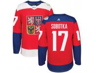 Men Team Czech Republic #17 Vladimir Sobotka 2016 World Cup of Hockey Red Adidas Jerseys
