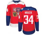 Men Team Czech Republic #34 Petr Mrazek 2016 World Cup of Hockey Red Adidas Jerseys